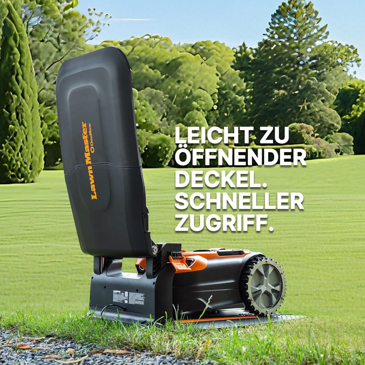 LawnMaster Mähroboter Garage 952641 – Wetterfestes Dach ohne Signalverlust, zuverlässiger Schutz vor