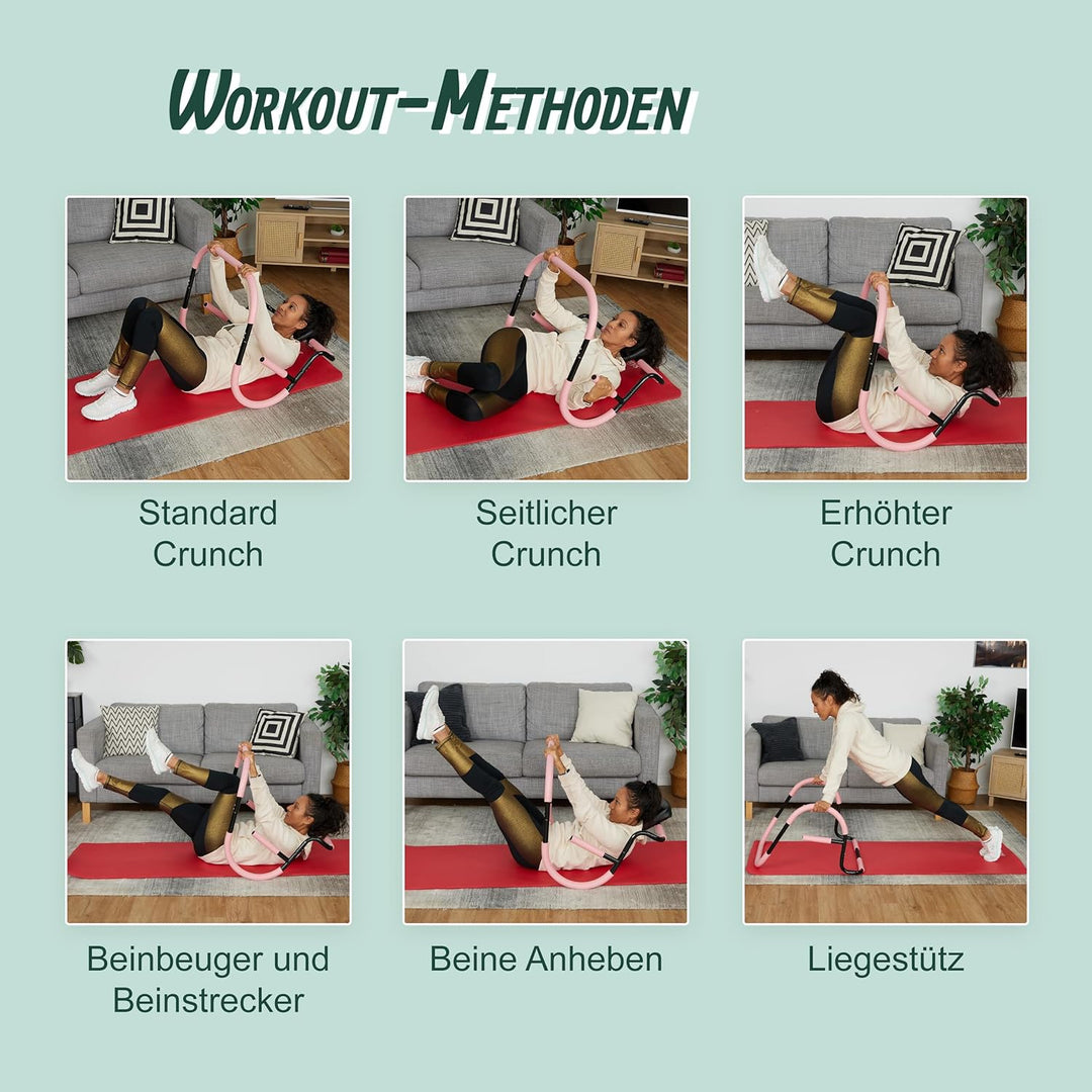 Relaxdays Bauchtrainer, Bauchmuskeltrainer, HxBxT: 68,5 x 69 x 65 cm, effektives Training zuhause, f