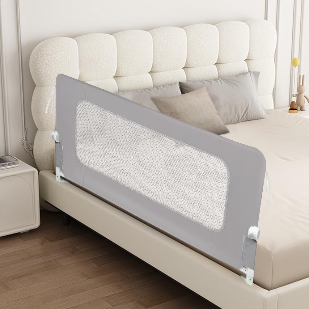 OHMG Bettgeländer,Sicherheitsgitter für Kinder,Sicherheitsgitter für Bett,höhenverstellbar,tragbar,B