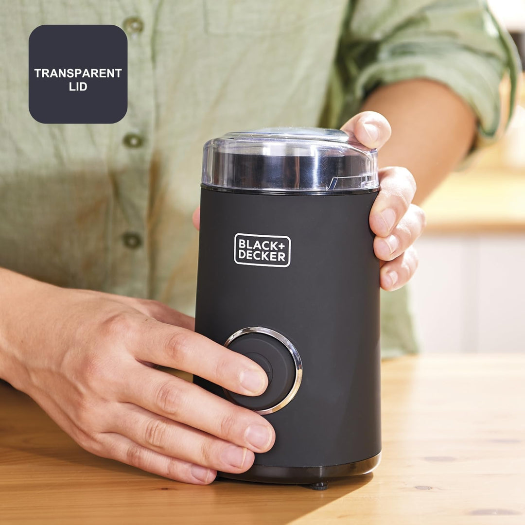 Black + Decker BXCG150E - Elektrische Mühle für Kaffee, Nüsse, Gewürze, Samen. Schnell, 150W, 50g, B