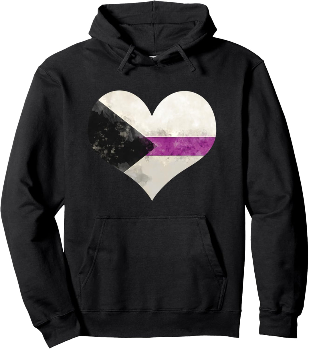 Demisexuell Pride Watercolor Heart Pullover Hoodie