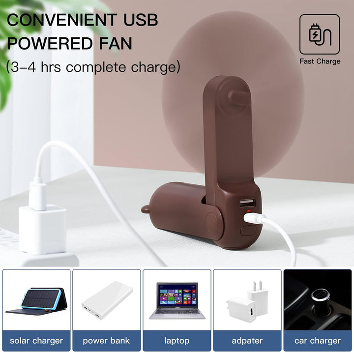 JISULIFE Handventilator Mini Ventilator 3 IN 1, mit 4500 mAh Powerbank USB Akku Klein Ventilator, Ba