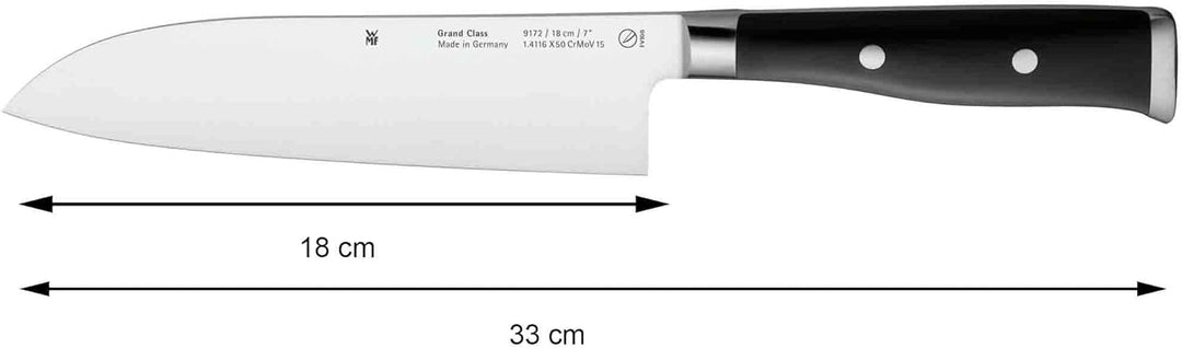 WMF Grand Class Santoku Messer 33 cm, Made in Germany, Messer geschmiedet, Performance Cut, Spezialk