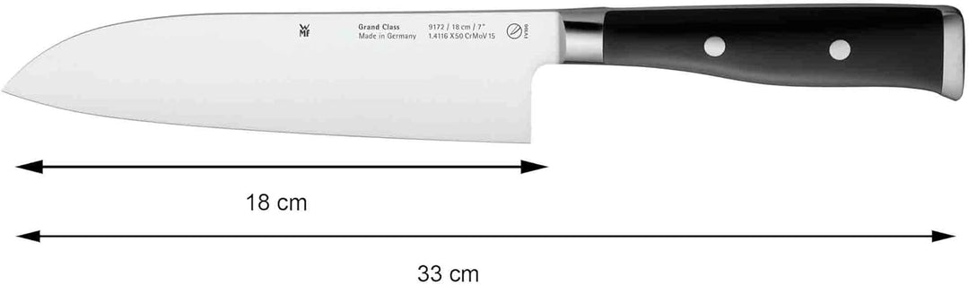 WMF Grand Class Santokumesser 33 cm, Spezialklingenstahl, Griff vernietet, 18 cm & Classic Line Brot