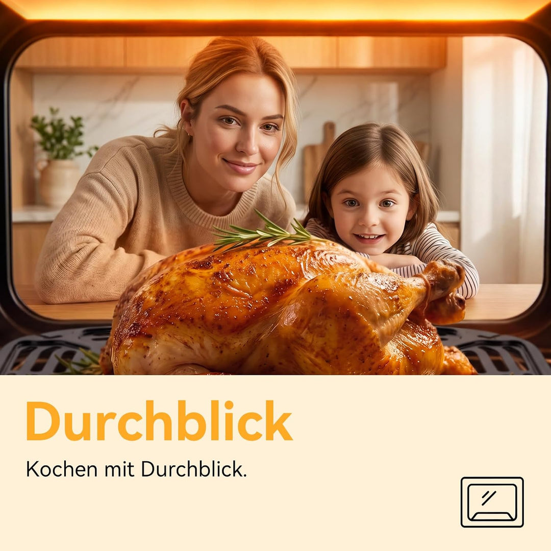 8.5L airfryer, heissluftfritteuse 2 kammern mit Pizzaofen Elektrisch