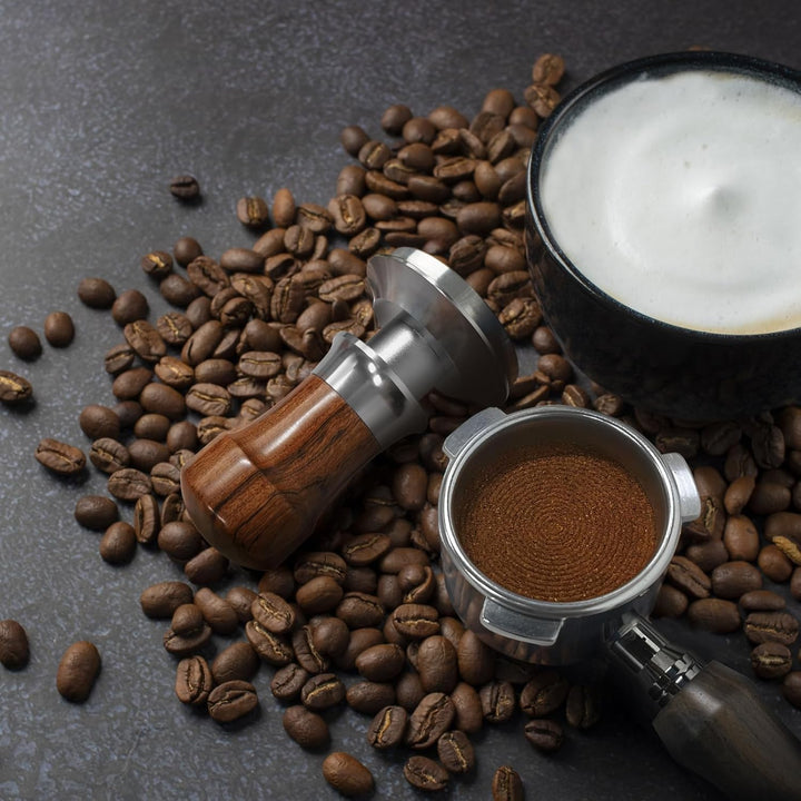 Tamper 51mm, 30lbs Druckregulierend Kaffee Tamper mit Edelstahl Basis, Anpressdruck Espresso Tamper