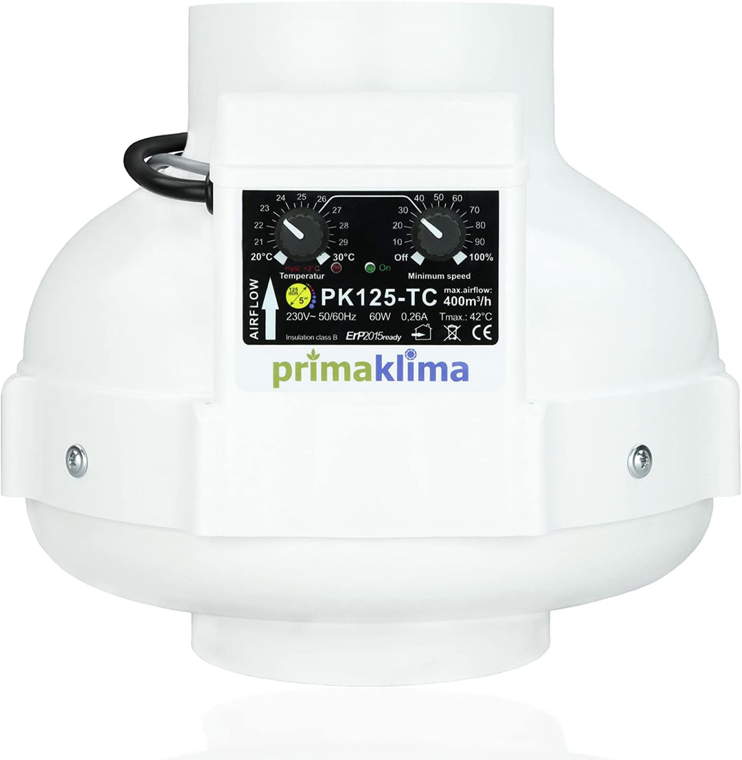 GrowPRO Lüftungsset 400m3/h AC Budget Temperaturgesteuert inkl. Aktivkohlefilter und Zubehör 400 m3/