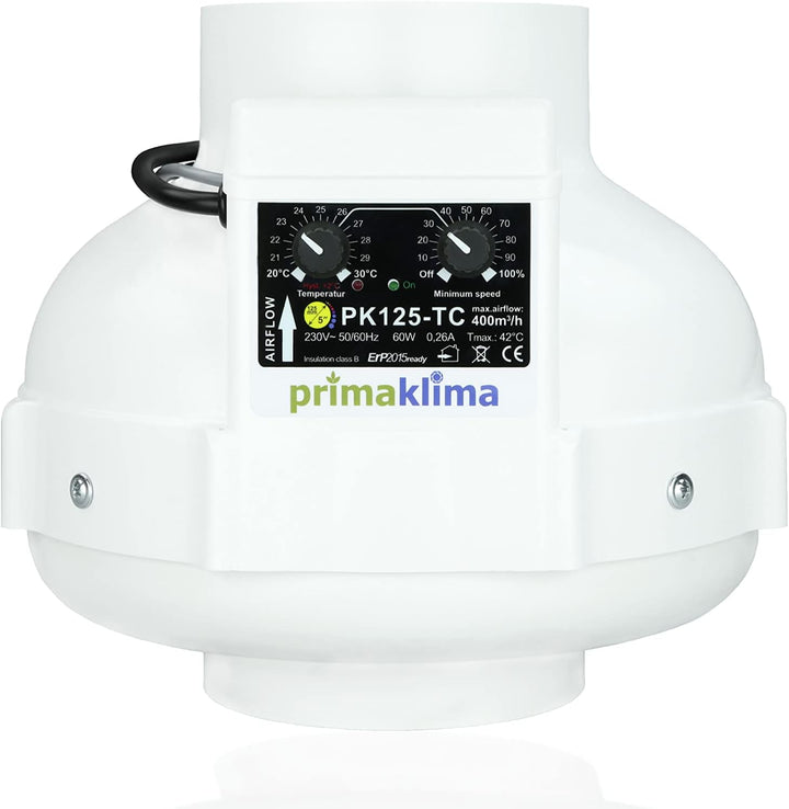 GrowPRO Lüftungsset 400m3/h AC Budget Temperaturgesteuert inkl. Aktivkohlefilter und Zubehör 400 m3/