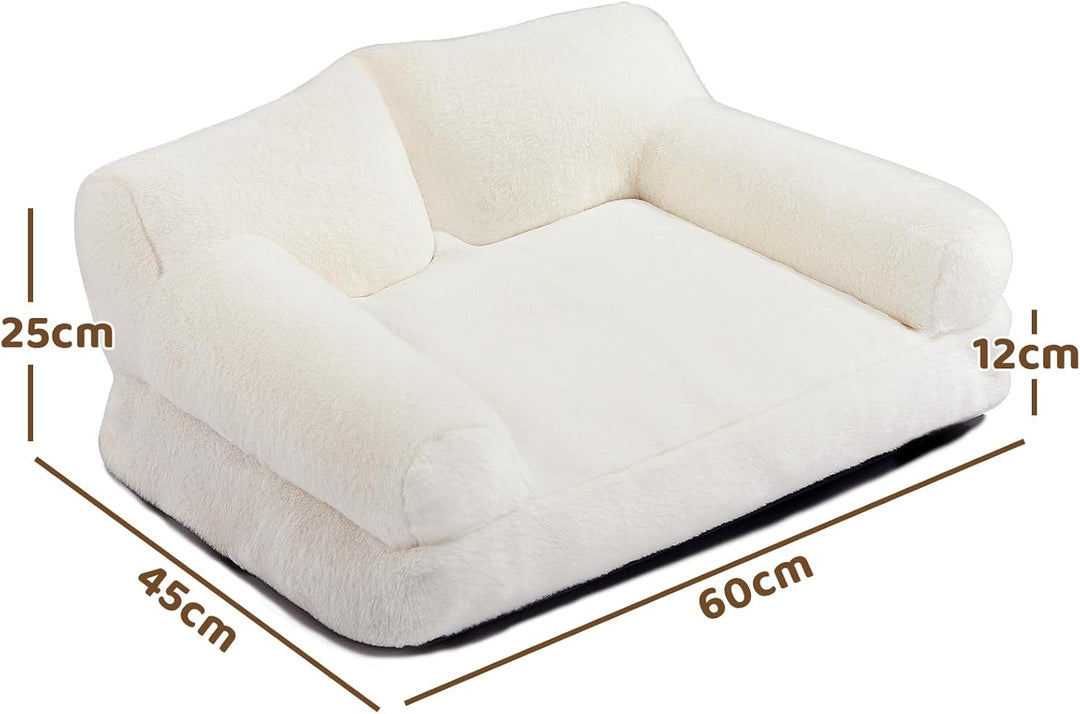 Hollypet Katzenbett Kleines Hundebett, Flauschiges Plüsch Katzensofa für Katzen und Welpen, Weiches