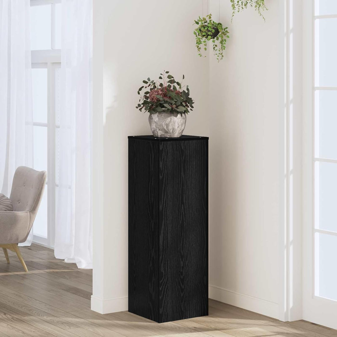 vidaXL Pflanzenständer Schwarz Eichen-Optik 33 x 33 x 100 cm, Pflanzenregal für Garten und Terrasse,