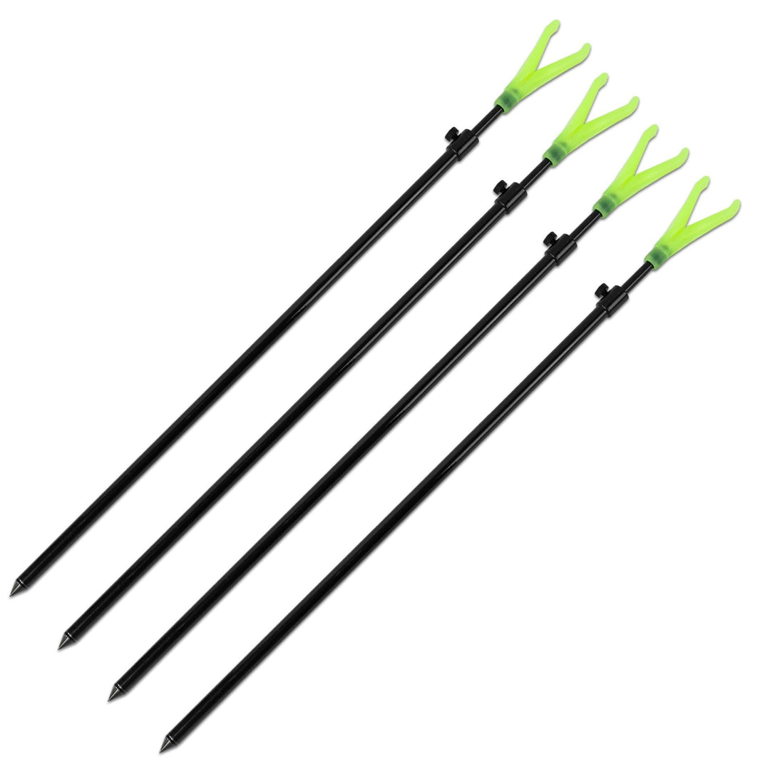 4 Stück Rutenhalter Bankstick Rutenständer mit U/V-Rutenauflage Alu 50-90cm 75-120cm 4 Stück 50-90cm