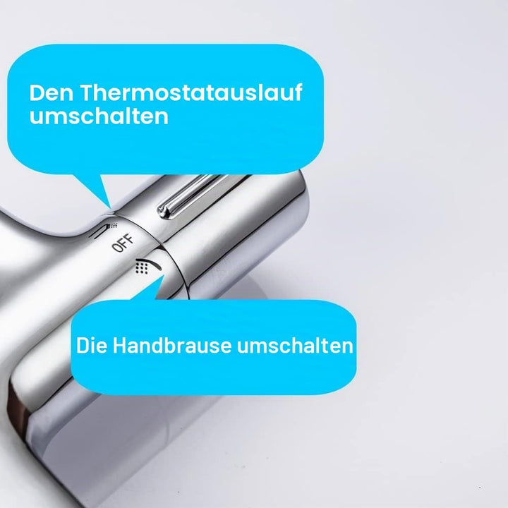 ONECE Thermostat Duscharmatur für Badewanne und Dusche, Badewannenarmatur mit Wasserfall Auslauf, Th