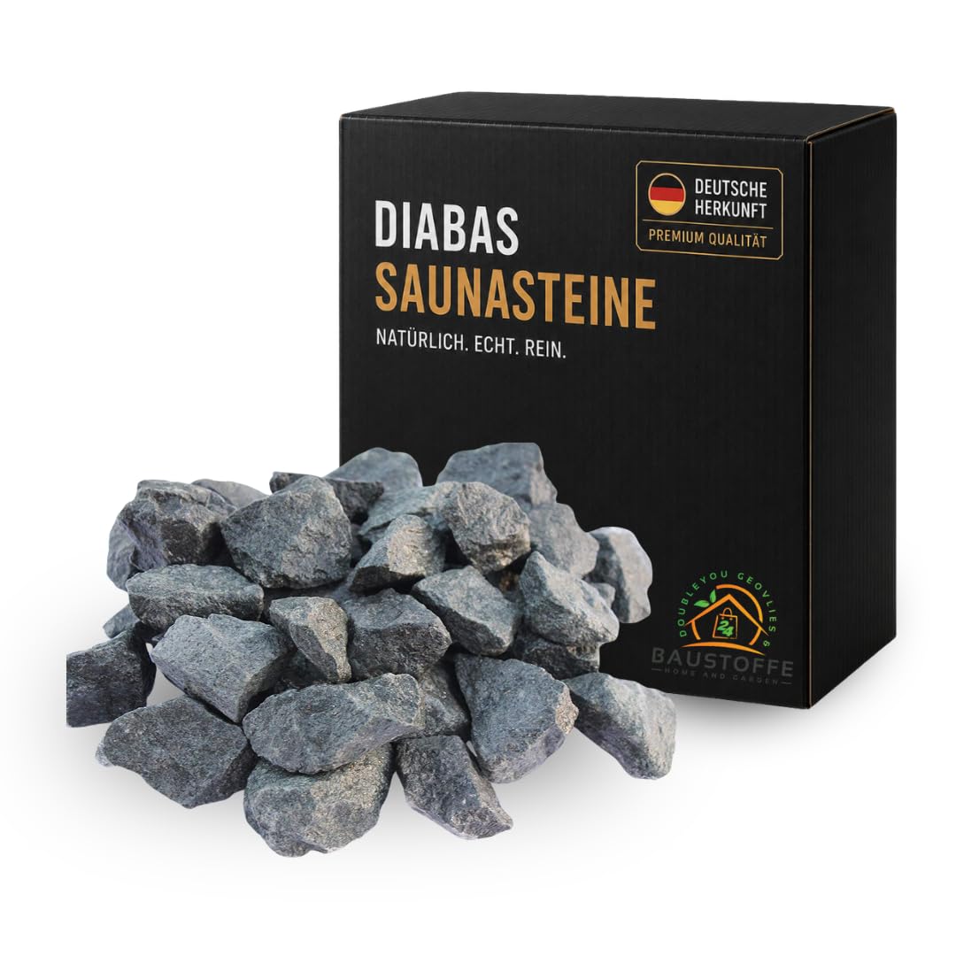 Saunasteine Premium vorgewaschen -DIABAS- für alle Saunaöfen hitzebeständig Körnung 50-80 mm (10 kg)