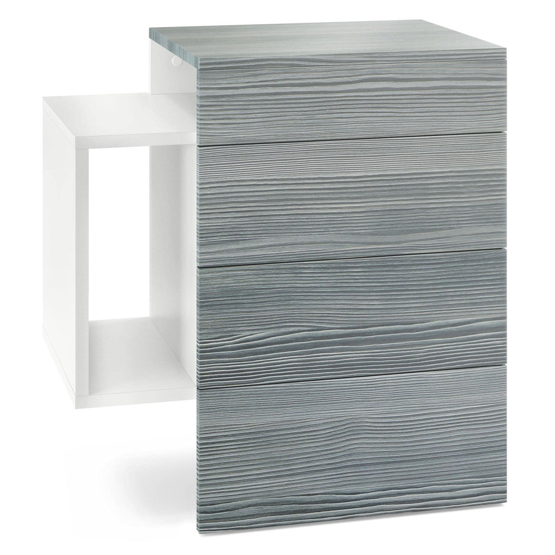 Vladon Nachttisch Queens, Made in Germany, Nachttischschrank mit 2 Schubladen und 1 seitlichem Fach