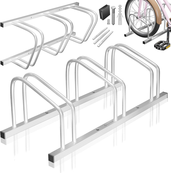 KESSER® Fahrradständer für 3 Fahrräder inkl. Parkschild | Mehrfachständer mit 37cm Radabstand für 30