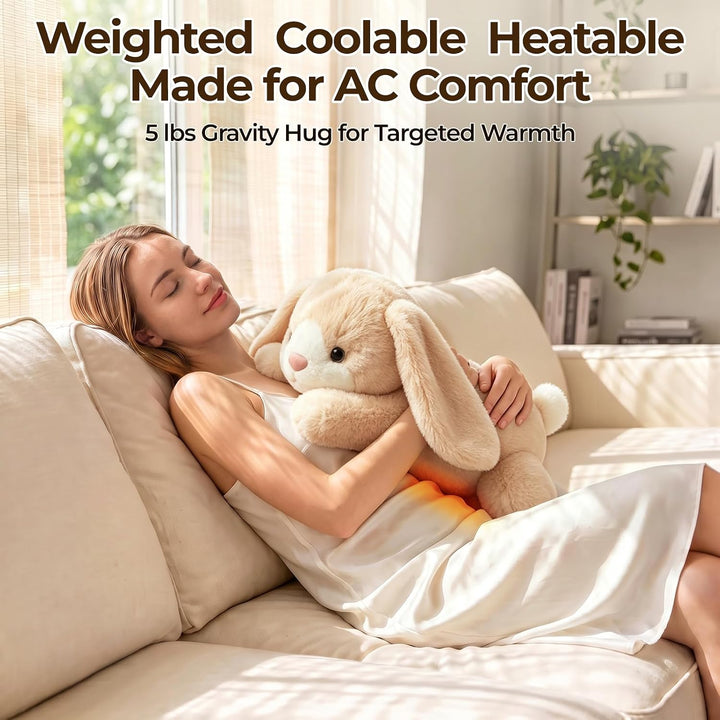 Mewaii 2,3 kg Hase Kuscheltier, Gewichtskuscheltiere für Erwachsene Kids | Erwärmbar Kühlbar, Gewich