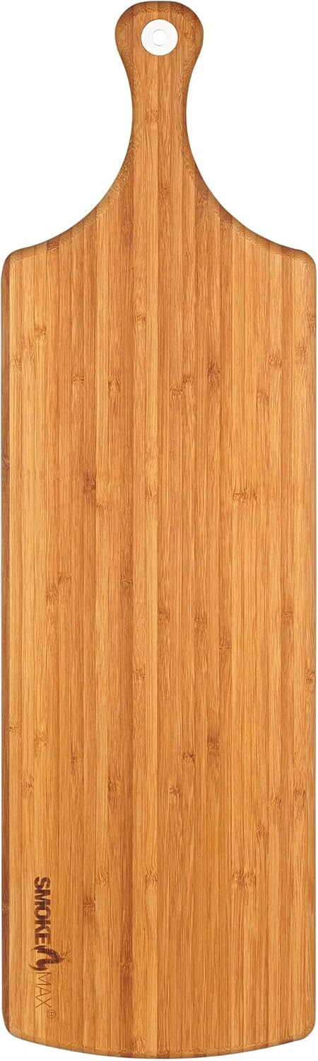 smokemax® L Servierbrett dark bamboo (ca. 59x17x2cm), Schneidebrett, Designbrett aus natürlichen Bam