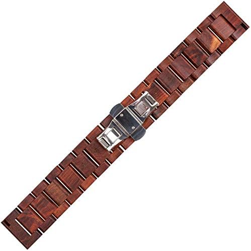 AIYIBEN Holz Armband 22mm für Samsung Galaxy Watch 3 45mm, 46mm Holz Edelstahl Uhrenarmband Schnellv