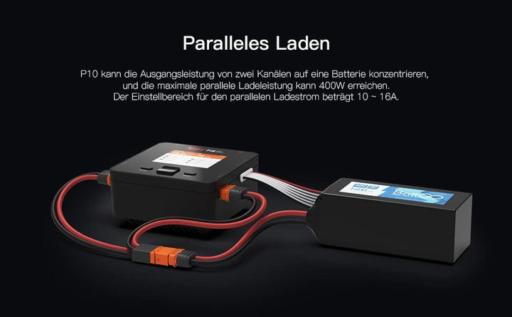 ISDT P10 Smart Lipo Ladegerät,250W/10A x 2 Dual-Kanal Lipo-Akku-Ladegerät,RC Schnelles Ladegerät für