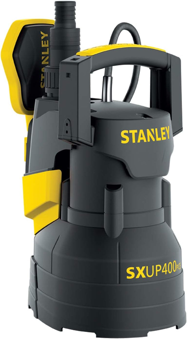 Stanley SXUP400PCE Tauchpumpe für Klarwasser (400 W, Förderleistung max. 9.000 l/h, Förderhöhe max.
