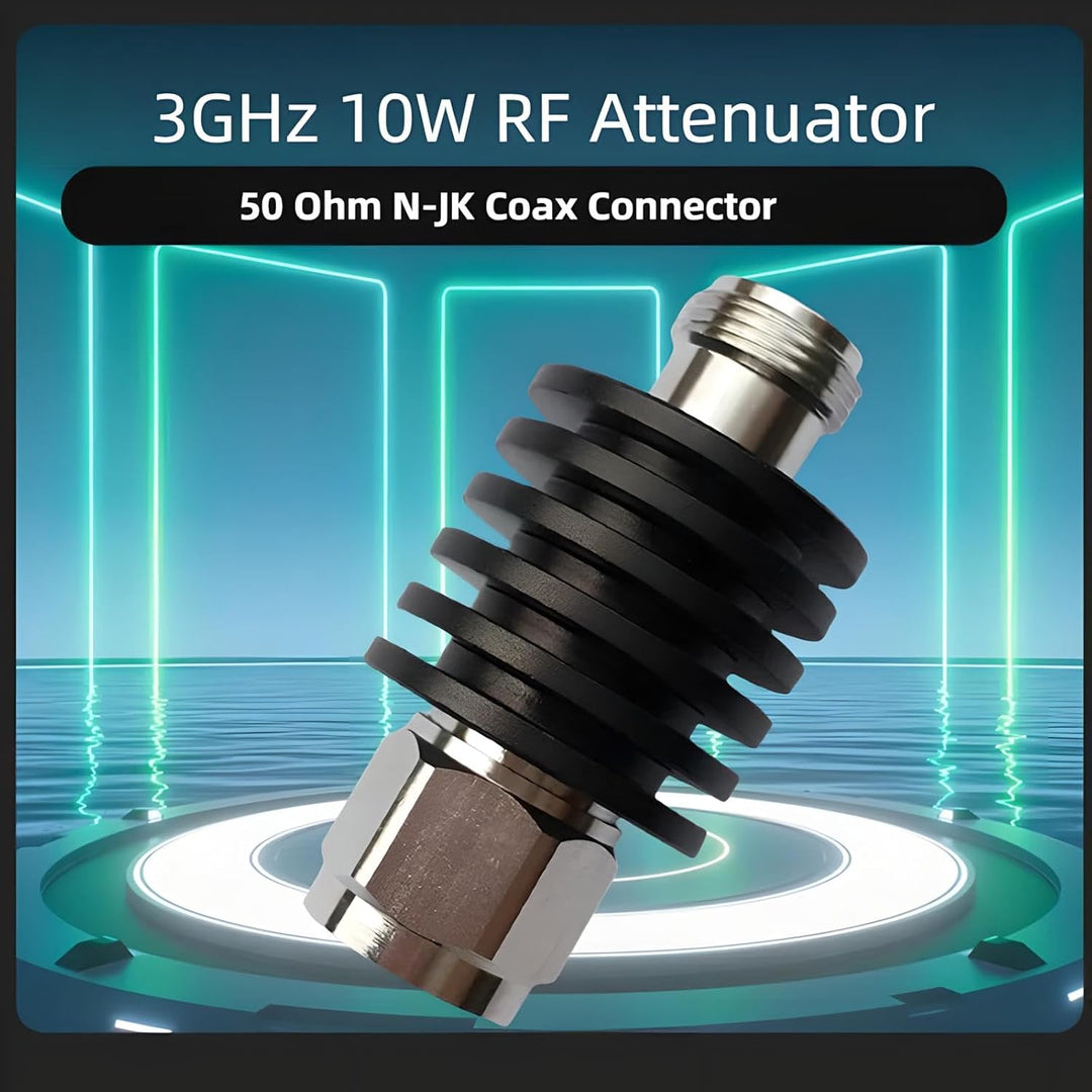 BECEN 15dB 10 Watt N fester Dämpfer - 10 W N-Anschluss 3 GHz RF-Dämpfer 50 Ohm Attenuator, 15dB