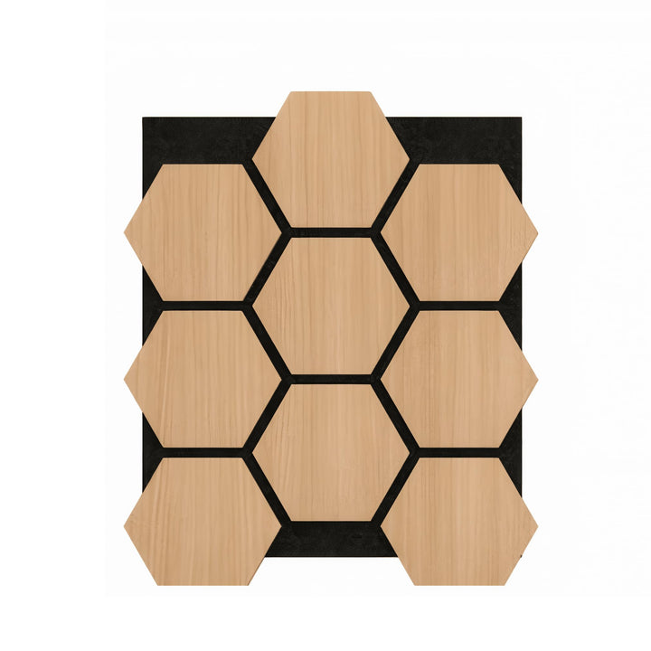 Akustikpaneele Hexagon aus Holz – 76×57 cm | Schalldämmende Wandpaneele für Büro, Kinderzimmer & Gam