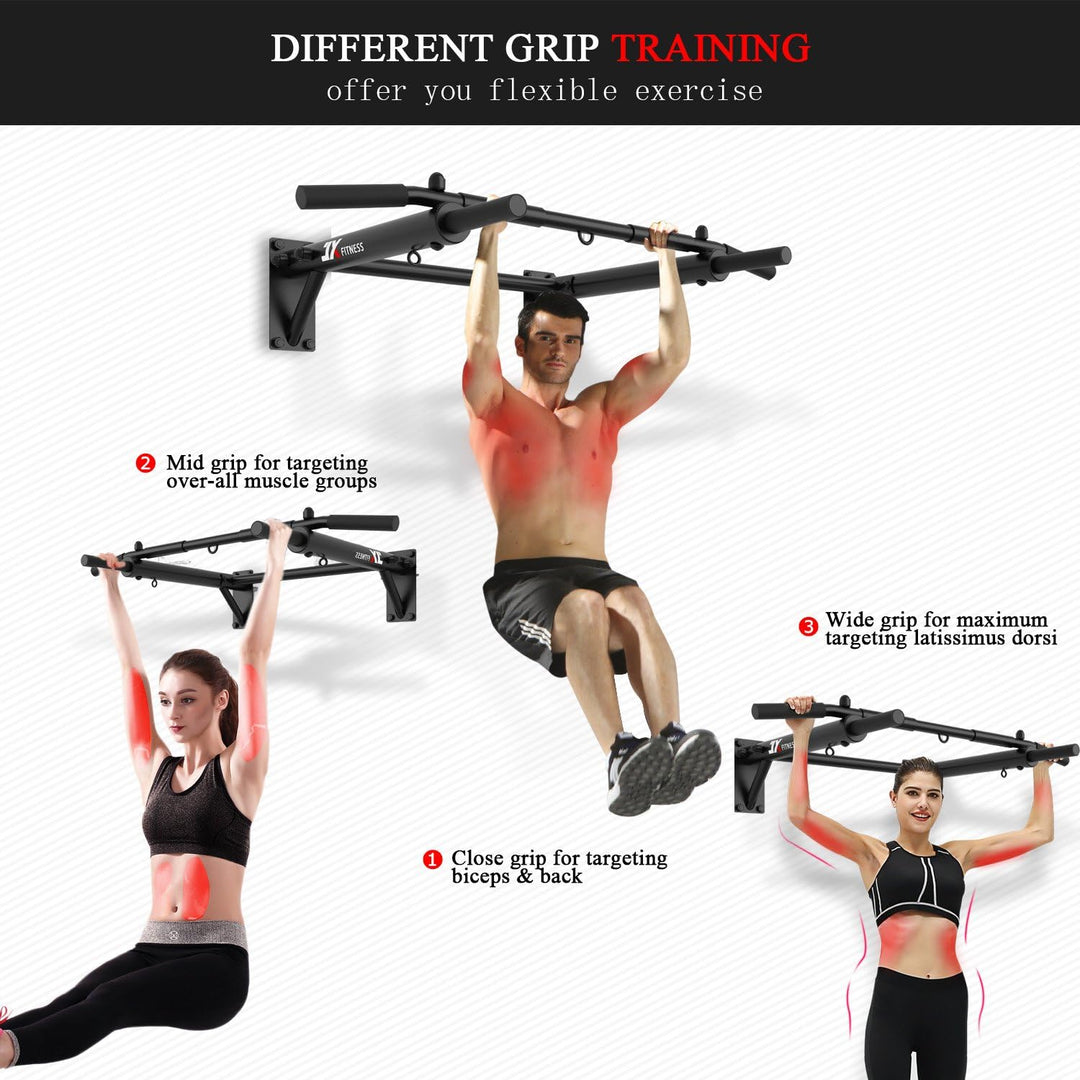 JX FITNESS Klimmzugstangen Klimmzugstange Wandmontage Heimturnhalle Pull Up Bar, 3 Ösen für TRX Trai