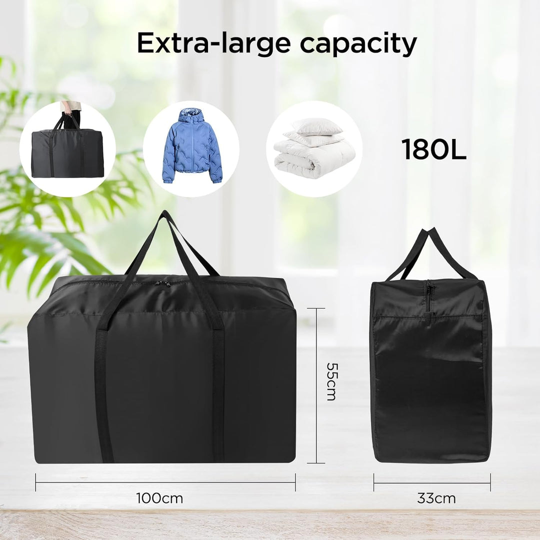 AiQInu Aufbewahrungstasche Gross, 180L Faltbare Unterbett Aufbewahrungsbox mit Handgriff, Wasserdich
