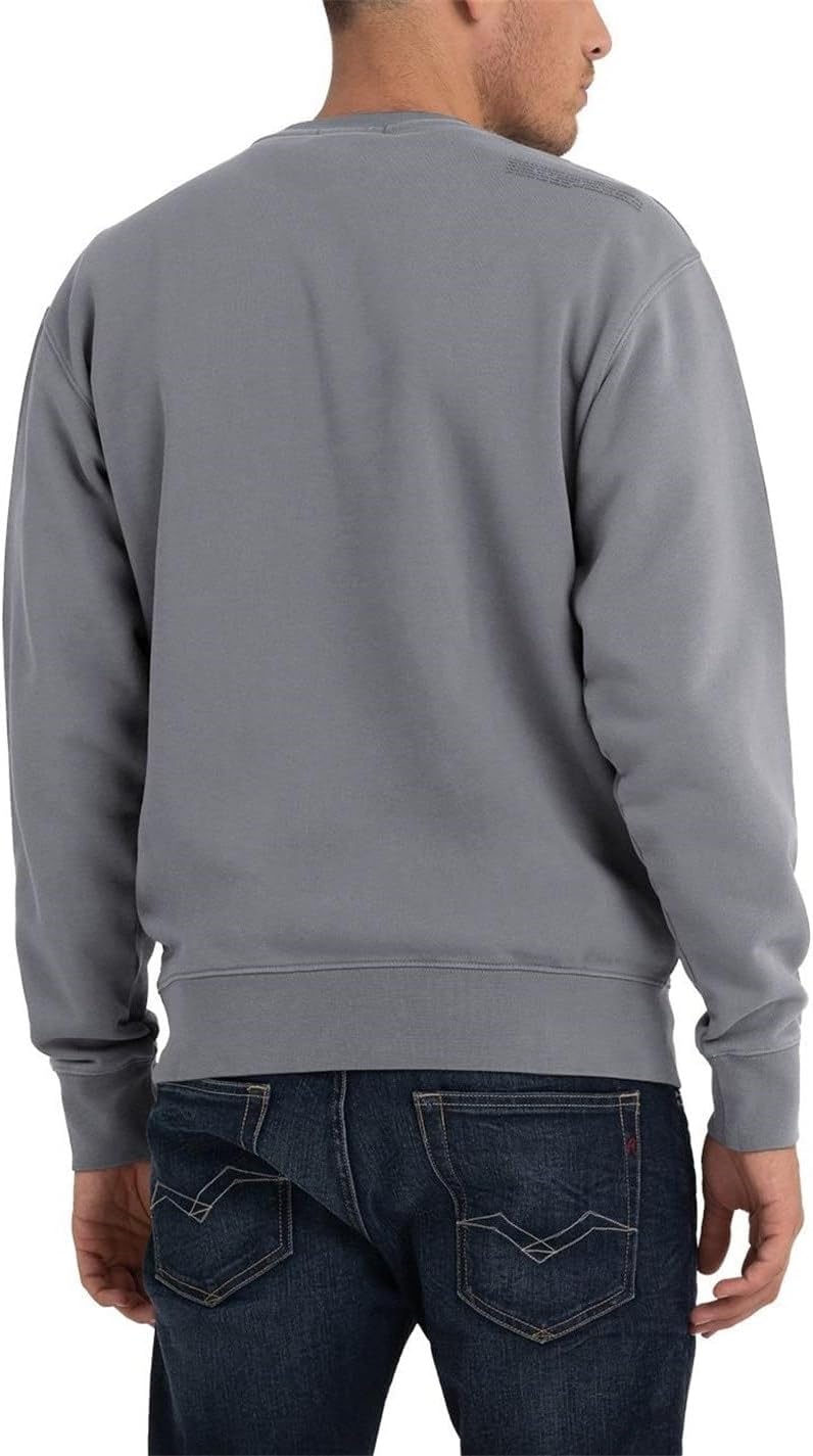 Replay Herren Sweatshirt Second Life aus 100% Baumwolle, XS Iron Grey 192