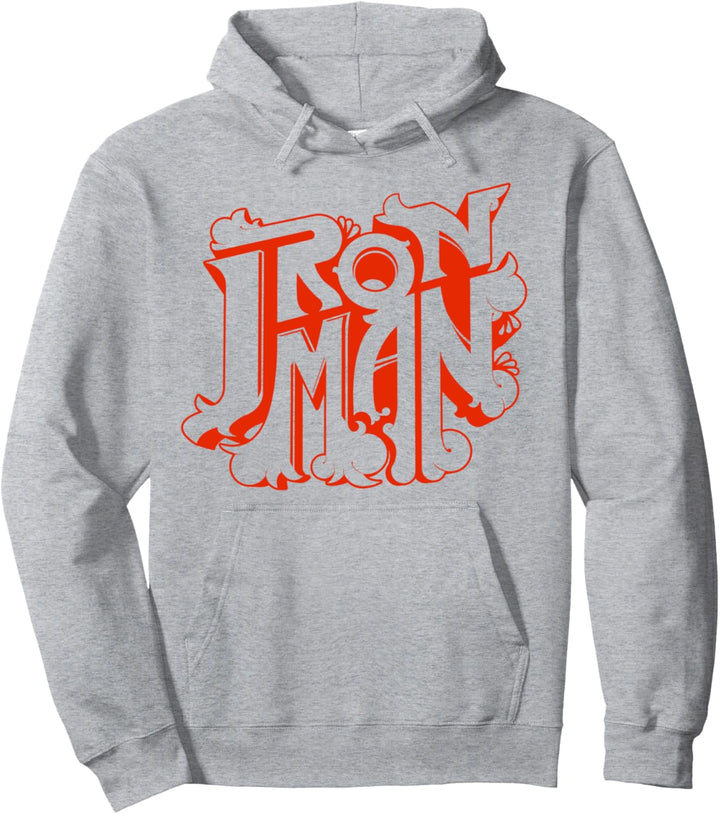 Marvel Iron Man Retro Bubble Text Logo Pullover Hoodie