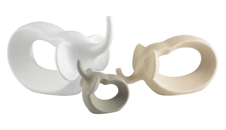 DRW Elefanten modernes Design 3er-Set aus Keramik 35 x 22 x 22 cm gross, Mehrfarbig, estandar