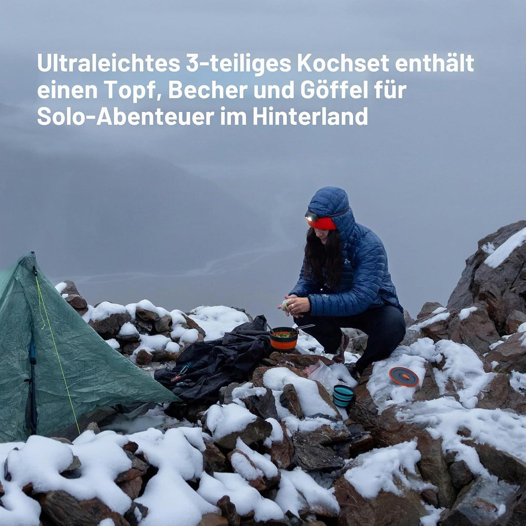 Sea to Summit - Frontier Ultralight Collapsible One Pot Cook Set - 1 Person, 3-teilig - 1 L Topf + B