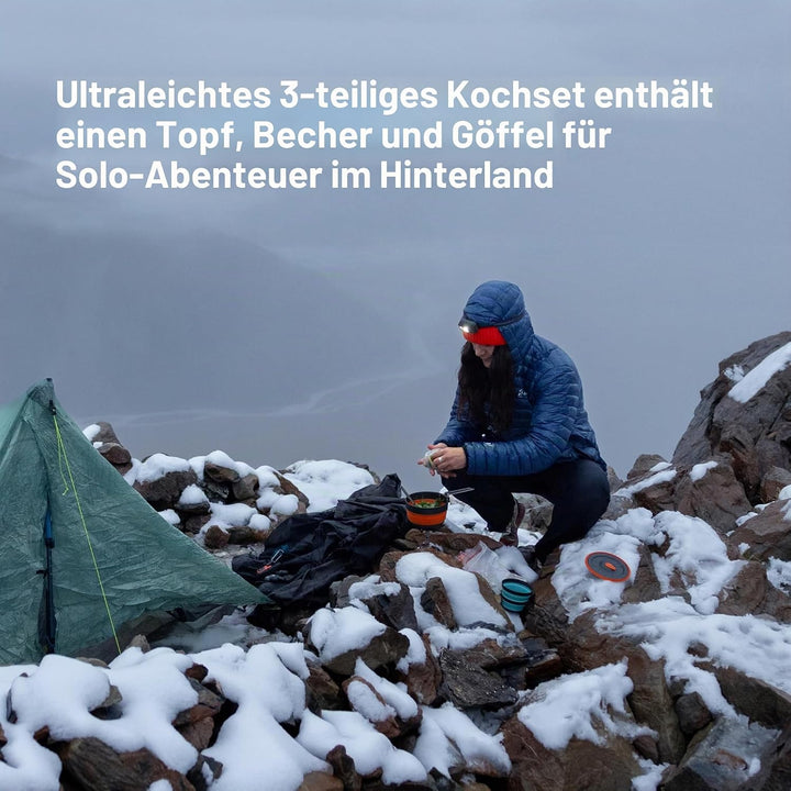 Sea to Summit - Frontier Ultralight Collapsible One Pot Cook Set - 1 Person, 3-teilig - 1 L Topf + B