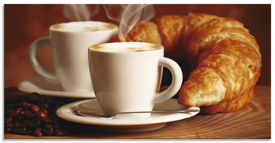 ARTland Glasbilder Wandbild Glas Bild einteilig 60x30 cm Querformat Kaffee Coffee Cafe Cappuccino Ka