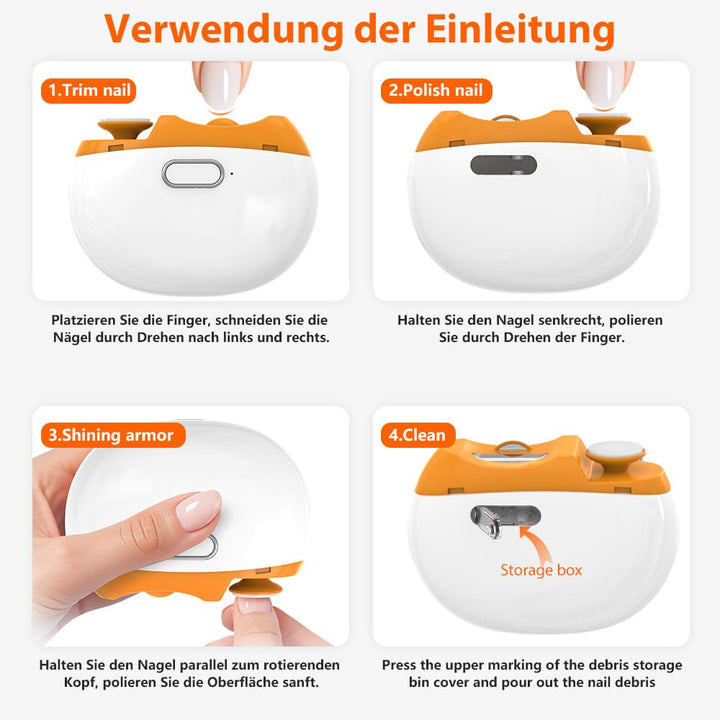 2026 Upgrade Elektrischer Nagelknipser, 2 in 1 Elektrische Nagelfeile Schneiden Feilen & Polieren, 2