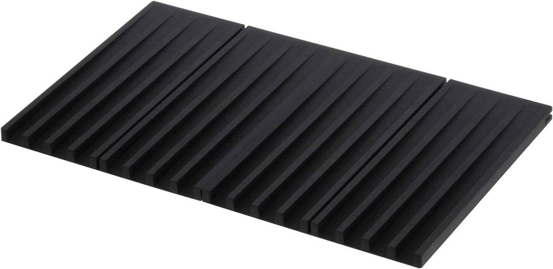 Yamazaki 3835-P Home Faltbares Abtropfgestell – Küche Geschirr Abtropfmatte, Silikon, Schwarz One Si