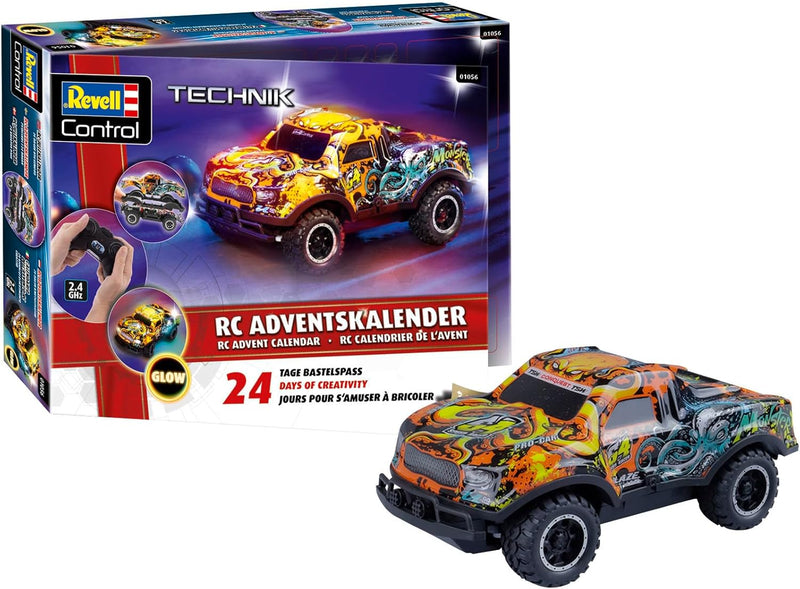 Revell Adventskalender RC Christmas Driver I Ferngesteuertes Auto I zum Basteln I RC Adventskalender