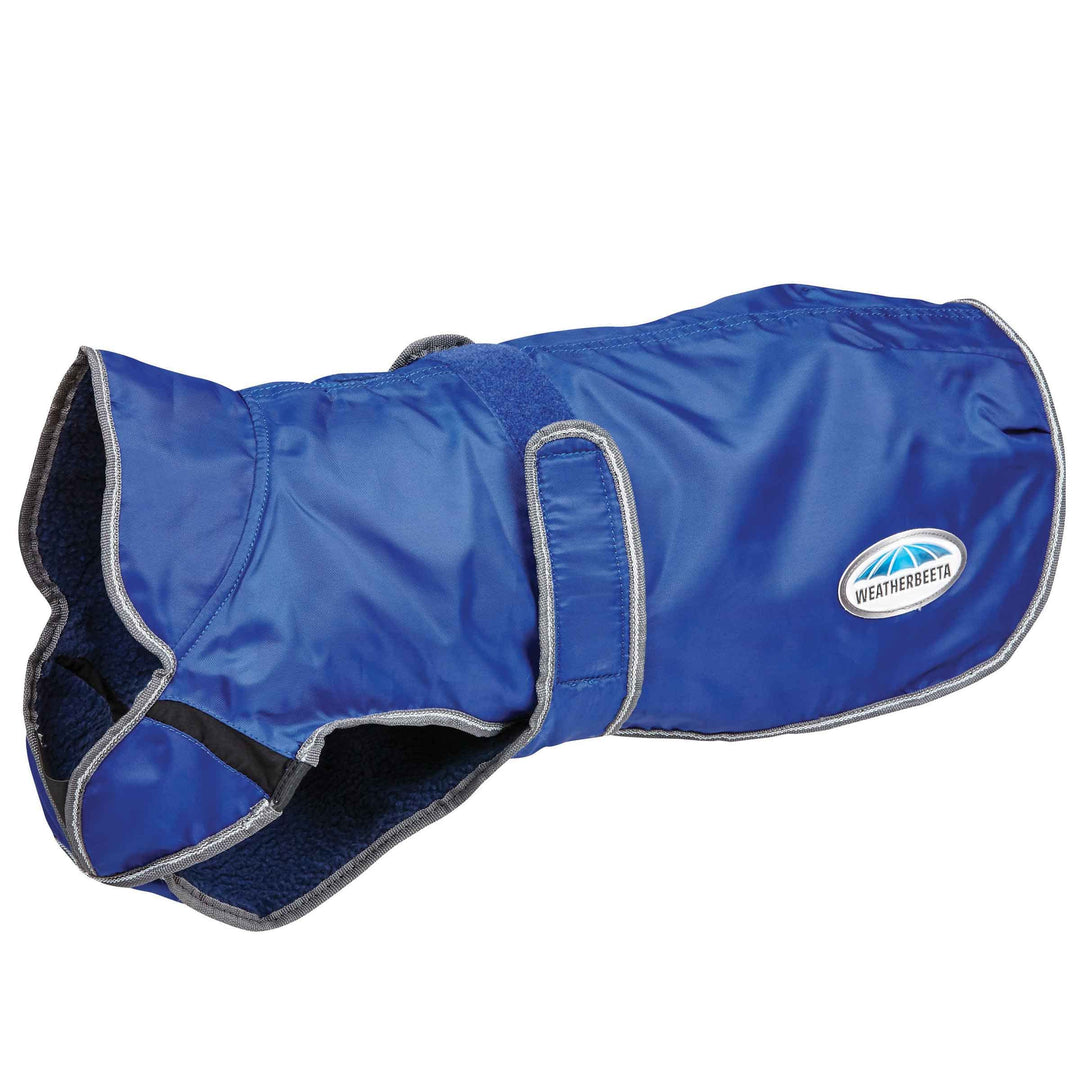 WeatherBeeta Hundemantel ComFiTec Windbreaker Free - 75 cm - Dunkelblau-Silber 30" Dunkelblau/grau/w