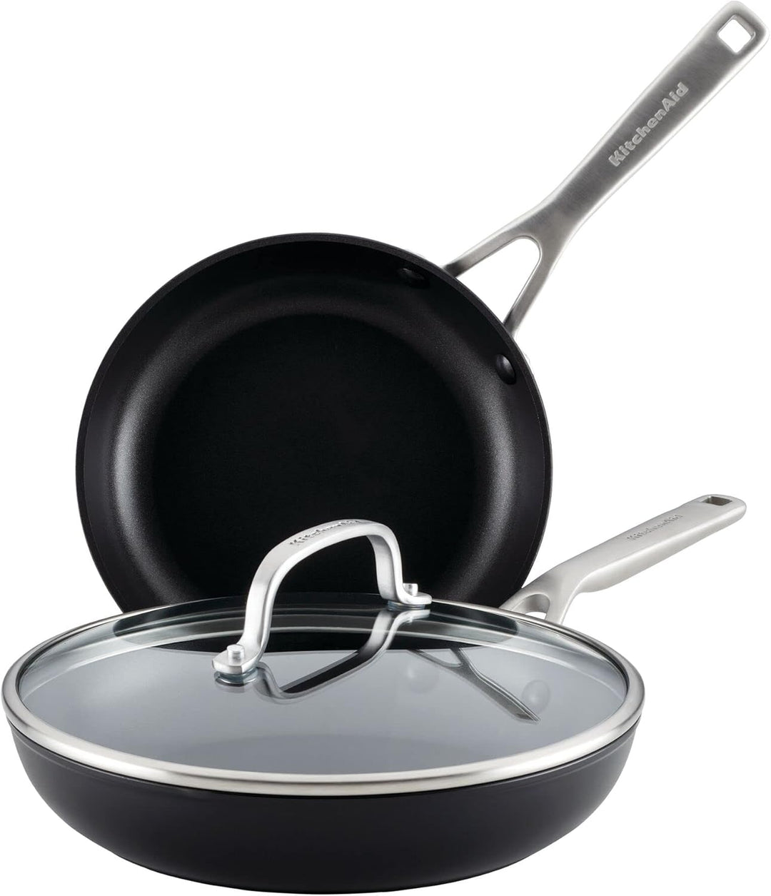 KitchenAid Bratpfannen-Set, harteloxiert, Induktion, antihaftbeschichtet, 3-teilig, Mattschwarz 3 Pi