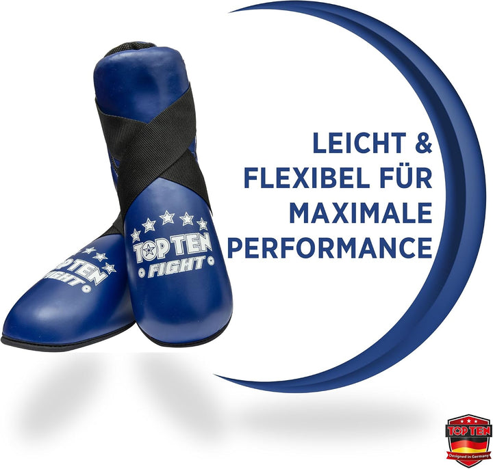 TOP TEN Fussschutz Kickboxen „Fight“ – Professioneller Fussprotektor für Kickboxen, Taekwon-Do & Kam