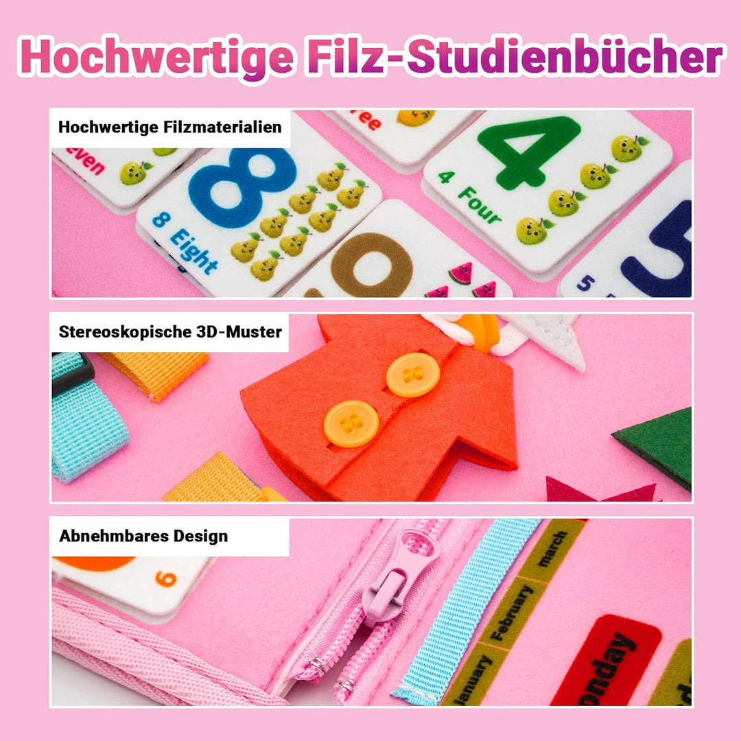 RunHero Busy Board Montessori Spielzeug Baby ab 1 Jahr Quiet Book Activity Board Motorikspielzeug Fi
