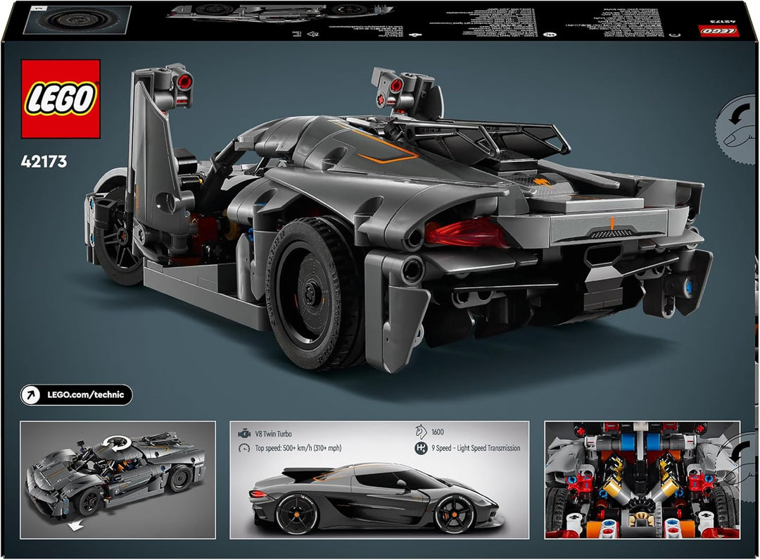LEGO Technic Koenigsegg Jesko Absolut Supersportwagen in Grau, Bauspielzeug für Jungen und Mädchen,