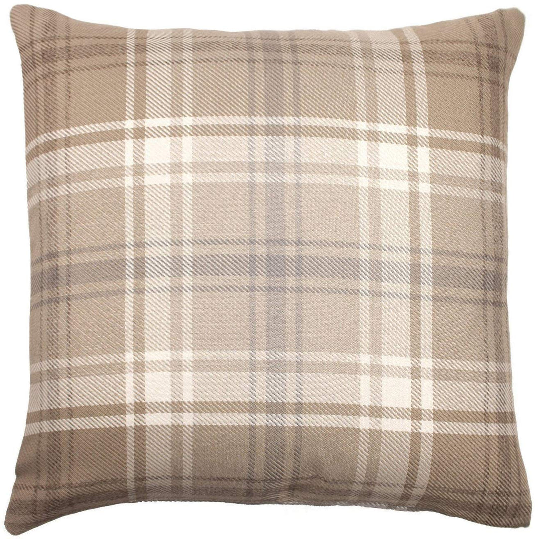 McAlister Textiles Angus | Kissenbezug für Sofakissen in Beige Natur | 43 x 43cm | gewobenes Kariert