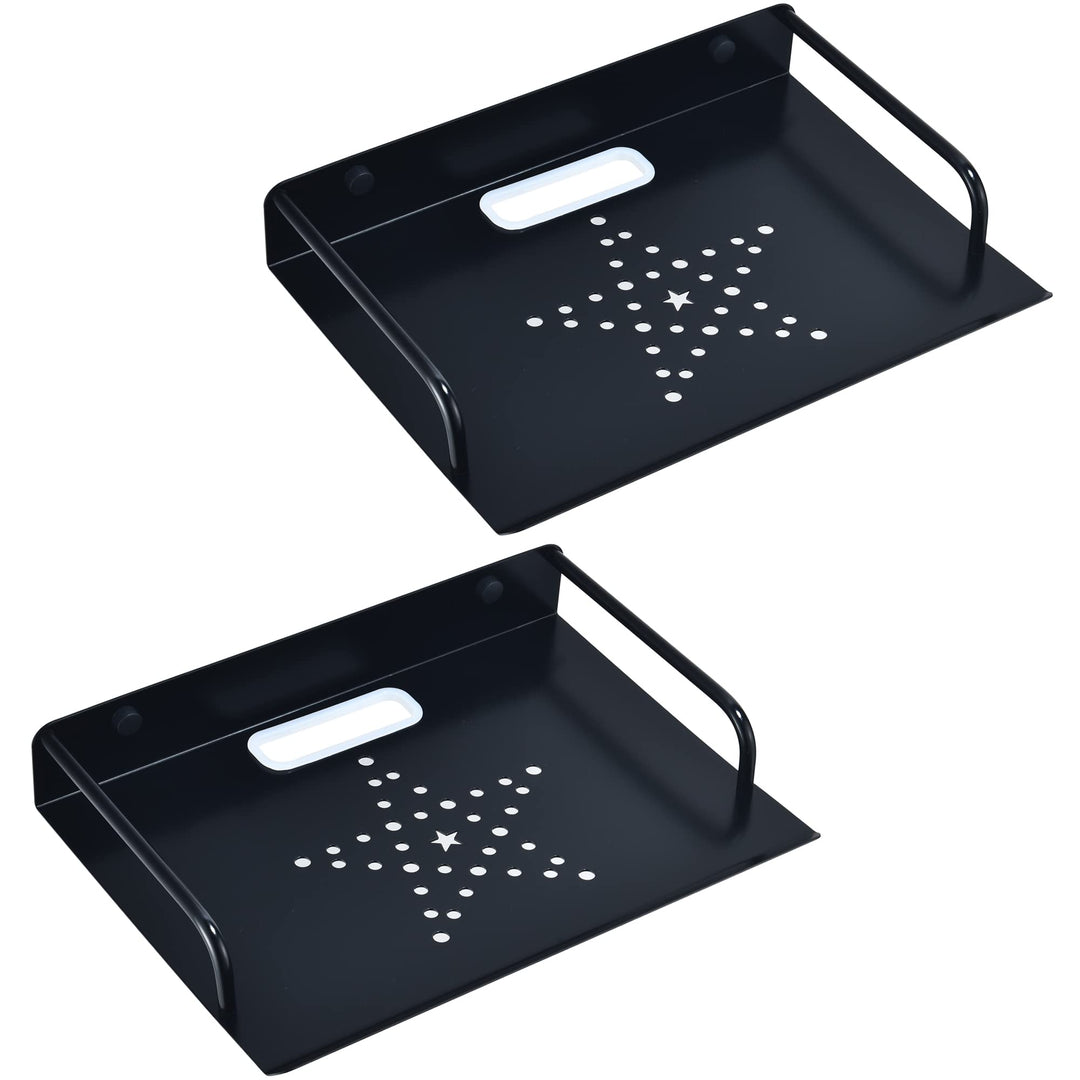 Wandregal Schwarz für Router Kleiner Beamer Wandhalterung, TV Boxen Halterung, Metall Regal Wand für