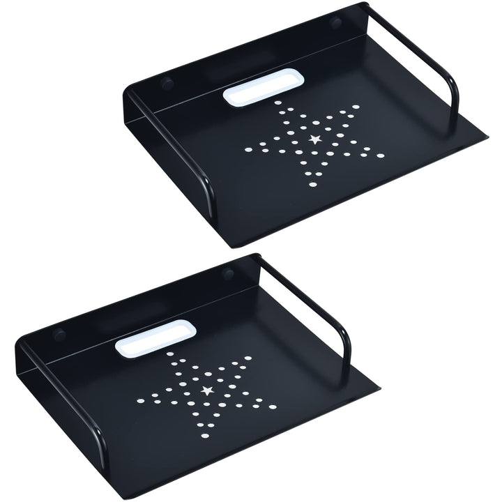 Wandregal Schwarz für Router Kleiner Beamer Wandhalterung, TV Boxen Halterung, Metall Regal Wand für