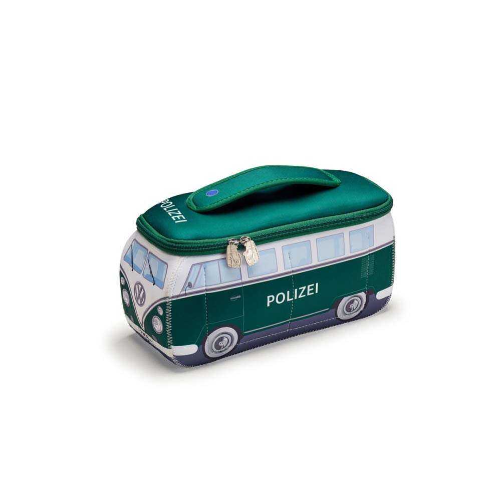 Volkswagen 1H1087317 Kulturtasche Bulli Polizeiwagen Waschtasche Neopren, grün