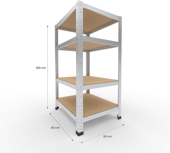 shelfplaza® 100x50x60cm Home Schwerlastregal verzinkt/Metallregal mit 4 Böden/Kellerregal Metall, Ga