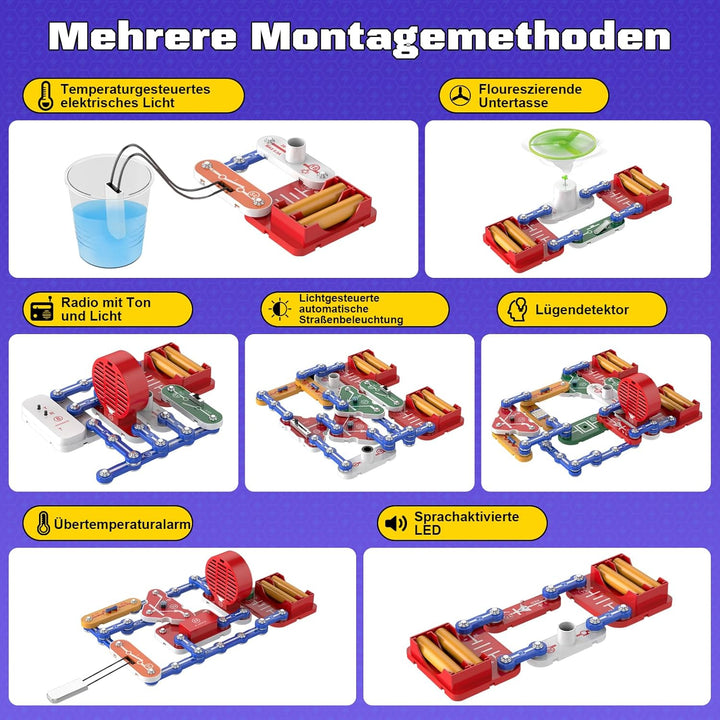 FORMIZON Elektrobaukasten für Kinder, Experimentierkasten zu Elektrotechnik, Inkl. Bebildeter Anleit