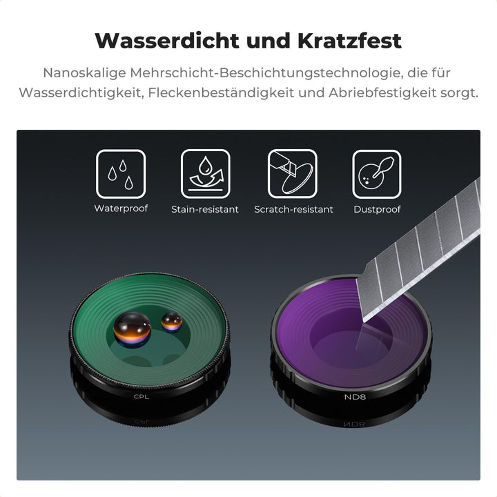 K&F CONCEPT DJI Nano 4er Pack CPL ND Filterset, CPL+ND8+ND16+ND32 Filter mit Mehrfach Beschichtete H