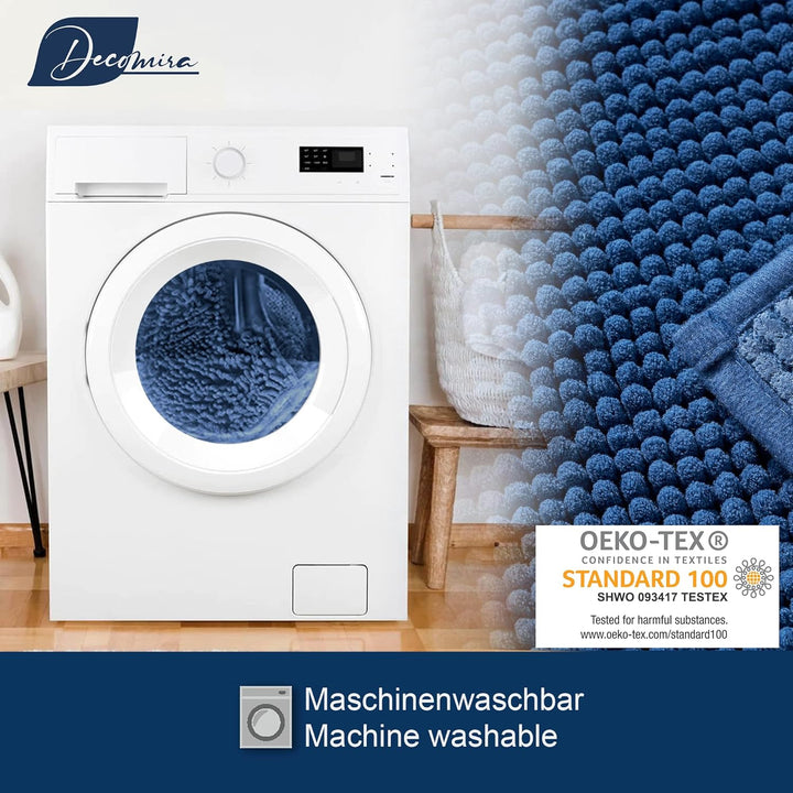 Decomira Badematte rutschfest | Als Badteppich Set kombinierbar | Badezimmer-Teppich Bad-Vorleger wa